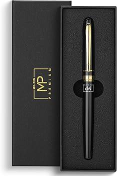 Mr. Pen Luxury Fountain Pen, Fine Nib, Black Gold Finish, Gift Boxed, Ideal for Writing and Calligraphy