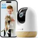 MUBVIEW 5G WiFi Indoor Security Camera No Subscription, Pet Camera with Phone App, Baby Monitor WiFi Smartphone, 2K Night Vision Pan-Tilt Dog Cam, Auto Tracking, 2-Way Audio, SD or Cloud Storage (1 PC)