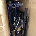 Drive Medical 10257BL-1 4 Wheel Rollator Walker With Seat, Steel Rolling Walker, Height Adjustable, 7.5" Wheels, Removable Back Support, 300 Pound Weight Capacity, Blue