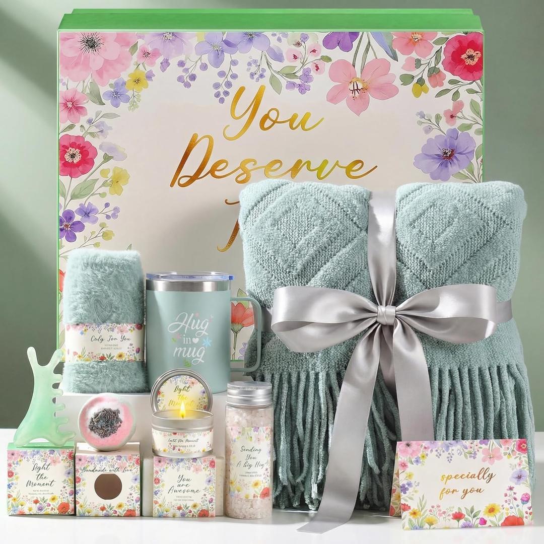 Self Care Gifts for Women Get Well Soon Gift Baskets for Women Mothers Day Birthday Presents for Her Care Package Thinking of You Sympathy Spa Set Gifts for Mom Wife Sister Grandma Friend