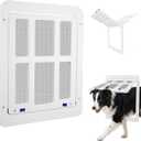 NAMSAN Dog Screen Door, Passage Size 12 x 16 inches, Dog Door for Screen Door, Large Pet Door for Sliding Door, Magnetic Automatic Closing, Self-Assembly, Lockable, White