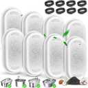 Cat Water Fountain Filter Replacement, 8 Pcs Pet Water Fountain Filters with 8 Pcs Sponges Foam for 67oz/2L & 108oz/3.2L Stainless Steel Automatic Cat Water Fountain Dispenser Filters