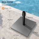 45lbs Patio Umbrella Base - Heavy Duty Outdoor Patio Market Umbrella Stand for Deck, Poolside, Balcony, Wind-Resistant Design, Grey