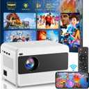 Video Projector with 5G WiFi and Bluetooth 5.1, Native 1080P Home Projector with Speaker, 16000LM Outdoor Movie Projector, Max 200" Compatible with iPhone / Android / TV Stick / Laptop / HDMI / USB