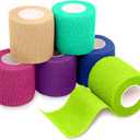 FriCARE Self Adhesive Bandage Wrap, Medical Tape in First Aid Kit, Cohesive Bandages for Wounds Sport Vet, 2 inches X 5 Yards 6 Rolls, Pastel Haven