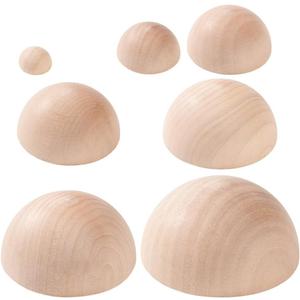 BENECREAT 7Pcs 7 Sizes Half Round Pottery Tools Set, Wooden Ceramic Top Tool Clay Tools Pottery Plate Press Tool for Making Pottery Bowls and Plates