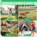 Bungee Tug of War Dog Toy with Upgraded Steel Stake, Cotton Ball, Teething Rope and Soft Rope, Tether Tug Outdoor Dog Toy for Lawns and Trees, Interactive Dog Toys for Medium, Large Dog, Blue