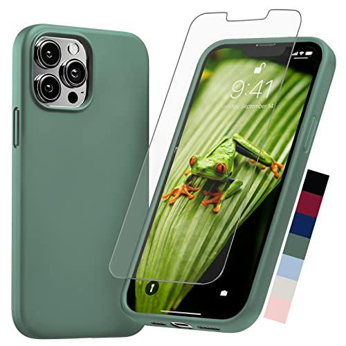 2 Pack AloCase Compatible with iPhone 13 Pro Max Case Silicone with Screen Protector - Green