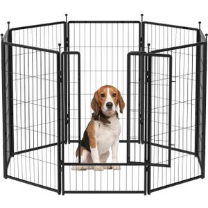 Dog Playpen Indoors/Outdoor, 36 inch 8 Panels Dog Play Pen for Small Dogs, Rustproof Metal Pet Fence for RV Camping/Yard/Garden