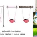 JKsmart Swing Seat for Kids Heavy Duty Rope Play Secure Children Swing Set,Perfect for Indoor,Outdoor,Playground,Home,Tree,with Snap Hooks and Swing Straps,440 lbs Capacity,Pink
