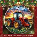 2 x Tractor Ornament - Farm Christmas Ornaments, Barn Ornaments for Farmers - Farmer Tractor Gifts - Acrylic Ornament 2025 for Christmas Tree