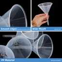 8 Pcs 3.5 Inch Wide Mouth Plastic Funnels,Multi-Purpose Clear Funnels with with Long Reaching Spout for Filling Water Bottles,Oils,Kitchen, Easy and Smooth Content Transfer