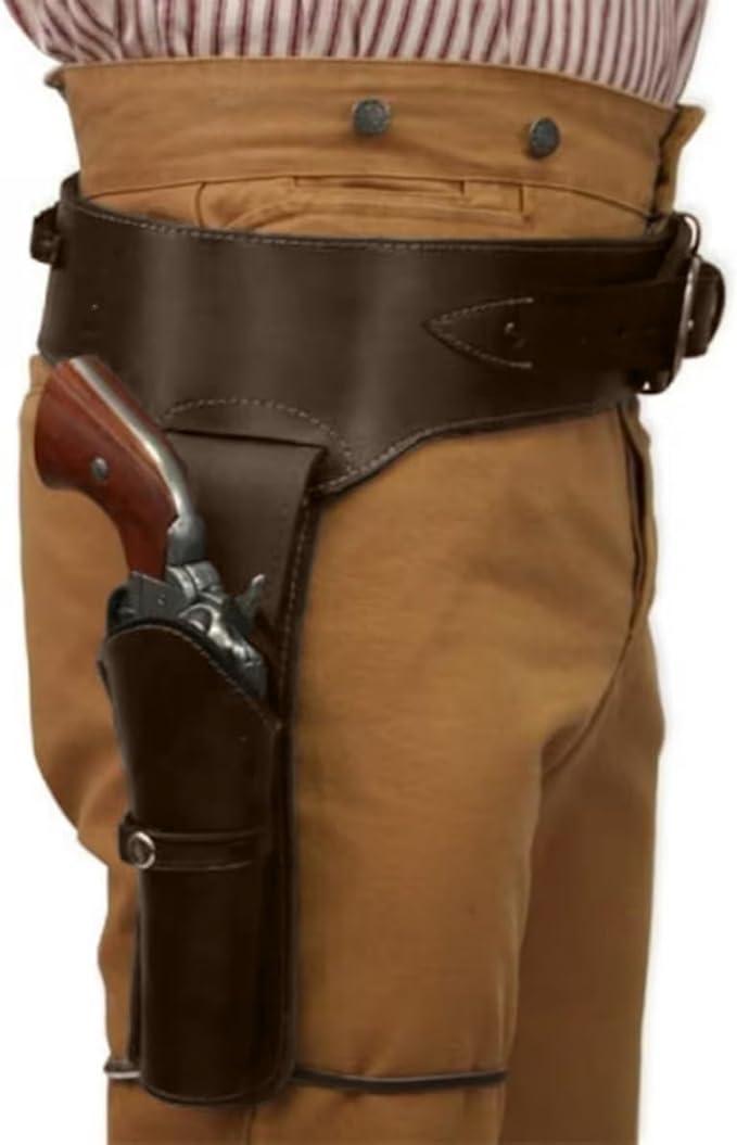Medieval Masquerade Cowboy Holster Belt Faux Leather Revolver Holster