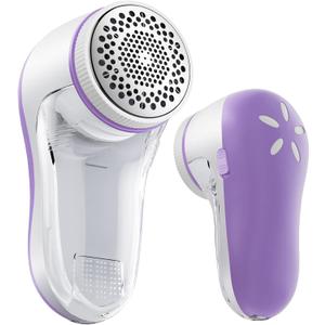 POPCHOSE Fabric Shaver, Lint Remover for Clothes, Electric Lint Shaver with 6-Leaf Blades, Sweater Shavers to Remove Pilling for Clothing, Couch, Furniture, Fuzz, Lint Ball, Bobbles, Violet Purple