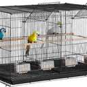 VEVOR 30-inch Flight Bird Cage, Stackable Divided Small Parakeet Cage for Parrots Canaries Cockatiels Lovebirds Finches Budgies Conures Macaws Pet Travel Birdcage with Handle and Perches