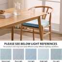Ruqmuis Chair Cushions for Dining Chairs, 2" Thick Seat Cushions for Kitchen Chairs, D-Shaped Chair Pads with Washable Cover, Ties and Non Slip Backing, 17'' x 16'', Set of 4, Light Blue
