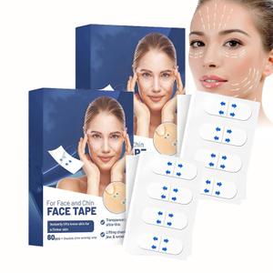 Face Tape Lifting Invisible, Face Lift Tape- Invisible Face Lift Tape, Face Lifting Sticker, Face Lift Stickers for V-Shaped Instant Face Tapes (2boxes/120Pcs)