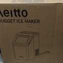 Aeitto Nugget Ice Maker Countertop, 55lbs/Day, Large Capacity Chewable Ice Maker, Rapid Ice Release in 5 Mins, Self-Cleaning with Stainless Steel Housing Ice Machine for Home Office and Party, Silver