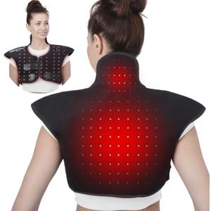 Red Light Therapy for Neck and Shoulder, 165 LEDs Wearable Wrap for Home & Office Use, 3 Modes 660nm 850nm NIR for Muscle Relaxation, Tension Relief for Fitness & Seniors, Black