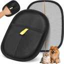 Pet Hair Removal & Grooming Gloves, Reusable Electrostatic Pet Fur Remover Mitt, Washable Shedding Brush Glove for Dog Cat, Multi Surface Lint & Fur Cleaning Tool for Furniture, Car & Carpet (1pack black and yellow)