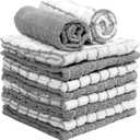 Bumble Dish Cloths (8 Pack) | 12" x 12" | 100% Cotton Kitchen Towels | 405 GSM | Soft, Highly Absorbent & Durable Dish Towels for Kitchen | Gray