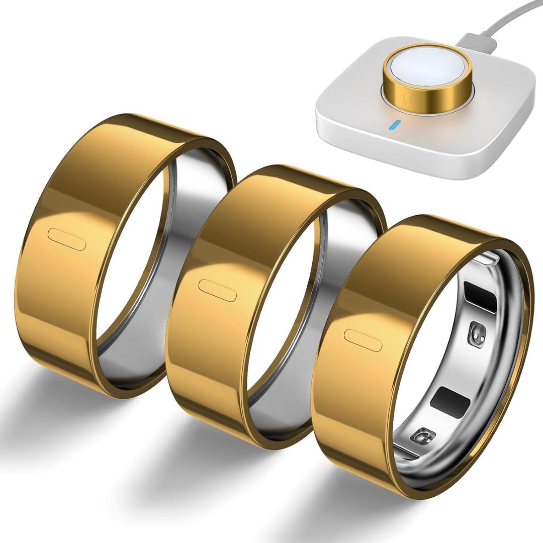 Sylacor 3 Pack Ring Cover Compatible with Oura Ring Gen 4/ Gen 3 Horizon/ Heritage, Upgraded Anti-Scratch TPU Protector for Men Women, NOT for Oura Ring 4 Ceramic (Gold*3, Size 12)