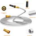 Rosy Earth Garden Hose 100 FT, Heavy Duty 304 Stainless Steel Flexible Water Hose, No-Kink, No Bite, Expandable Water Hose for Yard, RV, Car