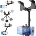 Car Rear View Mirror Phone Holder, Phone Holders for Your Car with Adjustable Arm, 360 ° Rotating Cell Phone Car Mount, Three Corners Design Universal Car Phone Holder Compatible with All Phones