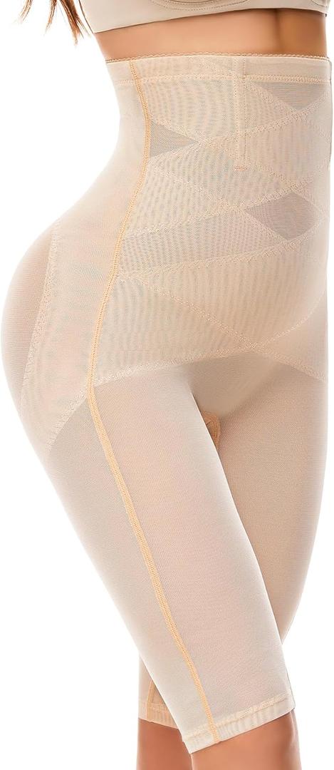 SIMIYA Shapewear Tummy Control Body Shaper for Women Compression Waist Trainer Girdle Thigh Slimmer Butt Lifting Shapewear (Large, #01-1pc Nude-high Waist)