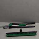 Eyliden X-Large Floor Scrub Brush, 2 in 1 Scrape Brushes with Rubber Squeegee | 55.3" Long Handle, 15" Wide Stiff Bristle Head | Floor Scrubber for Deck Kitchen Shower Bathroom Tub Tile Patio Wall (Black and Green)