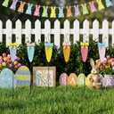 6 Packs Carrot Decorative Garden Stakes Easter Decorations,Cute Carrot Metal Yard Signs,Happy Easter Decorations Outdoor Yard for Spring Home Outside Lawn Front Porch Lawn Backyard Decor