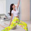 Veseacky Womens Loose Pants Wide Leg Sweatpants Loose Pants for Women Summer Women's Wide Leg Yellow Flower Medium