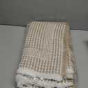 MIULEE Set of 2 Waffle Bathroom Rugs, Boho Bath Rug Super Absorbent, Non Slip Washable Ultra Soft Rubber Backed Shower Bath Mats for Floor, Tub, Shower, Looped Design, Brown & Cream, 17"x24"+18"x30"