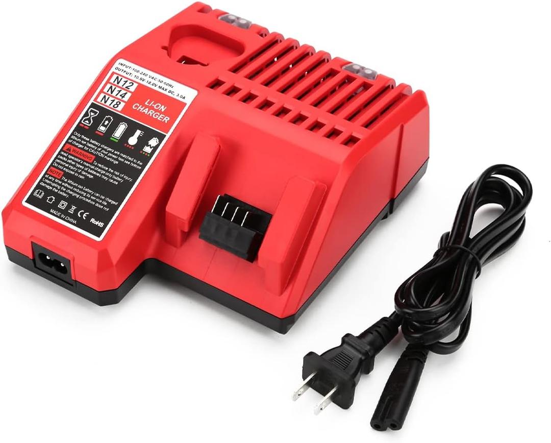 Replacement for Milwaukee 12v/18v Charger, Multi-Volatge Rapid Battery Charger 48-59-1812/48-11-1850/48-11-1840/48-11-1815/48-11-1828 etc