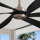 64 Inch Black nickel Ceiling Fans with Lights, Reversible Quiet DC Motor, Modern Ceiling Fan with Light and Remote, Indoor/Outdoor Use