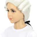 karlery Kids Long Curly White Judge Colonial Powdered Wig Halloween Costume Cosplay Wig
