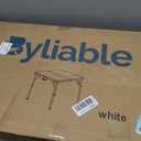 Byliable 34" Folding Square Card Table, Portable Heavy Duty HDPE Fold-in-Half Folding Table with Carrying Handle for Indoor/Outdoor Use Ideal for Picnic, Camping, Parties, White, 34IN
