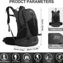 IX INOXTO Hiking Backpack, 26L/40L Waterproof Hiking Daypack with 3L Water Bladder and Rain Cover, Lightweight Travel Camping Backpack for Men Women (Black)