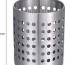 KSENDALO Small Stainless Steel Utensil Holder, SUS304 Silverware Utensil Drying Rack, Utility Sturdy Home Kitchen Daily Use Utensil Drainer for Countertop, Silver (5.32inch Tall)