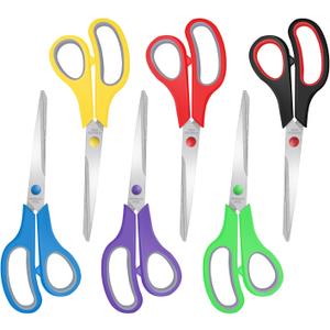 Scissors Bulk 6 Pack,8" Multipurpose Heavy Duty Sharp Scissors,Stainless Steel Sewing Craft Shears for Home Office High/Middle School, Xnluothsk