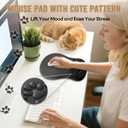 Black Ergonomic Mouse Pad with Wrist Rest Support,Non-Slip PU Bottom & Memory Foam Massage Bulge Cat Paw Pad Design,Relieves Carpal Tunnel Pain-an Ideal Mousepad for Office Desk Accessories