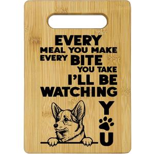 Qeheb Corgi Dog Cutting Boards for Kitchen, Corgi Gifts, Corgi Gifts for Corgi Lovers Bamboo Cutting Board, Every Meal You Make Every Bite You Take Corgi Mom Decorative Cutting Boards for Kitchen