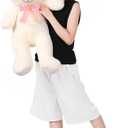 Teddy Bear Stuffed Animal 16'' Small Teddy Bear Plush Toy Gift for Valentine Christmas Birthday White