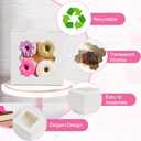 26pcs White Cookie Boxes with Window, 4x4x2.5 Inches Small Bakery Boxes with 36pcs Stickers, for Mini Cake Cookies Treat Dessert Pastry Donuts Macaroon Strawberries Chocolate Cupcakes Candy