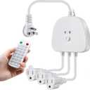 Christmas Light Controller with Remote, Multiple Lighting Effects, Timer, Dusk to Dawn Sensor Control, for Indoor Outdoor Holiday Xmas Lights, Waterproof(3 Channel/14 Functions,White)