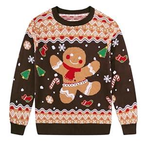 BFUSTYLE Boys Sweaters Brown Warm Kids Xmas Sweater Girls Knit Pullover Long Sleeve Sweatshirt Size 8-10
