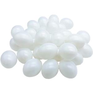 30 Pack White Plastic Eggs, Fake Easter Egg, Artificial Chicken for DIY Crafts, Painting, Party, Home Decor, Kids, Kitchen