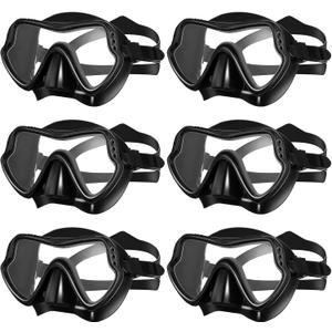 Kingdder 6 Pack Adult Swim Goggles with Nose Cover Anti-Fog No Leaking View Clear Diving Mask for Men Women Youth for Swimming Snorkeling Diving (Black Color)