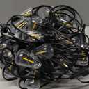 100 FT Outdoor String Lights for Outside, IP65 Waterproof ST38 LED Shatterproof Bulbs, Dimmable & Timable, 3 Light Modes, Hanging Patio Edison Lights for Porch Backyard Cafe Bistro (Black Plug in (Not Solar)