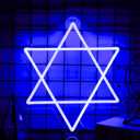 Star of David Neon Sign,12.2 * 13.8 Inch USB Powered Chanukah LED Neon Sign Light for Wall Decor for Home Office, Housewarming Birthday Gifts for Jews Judaism Women